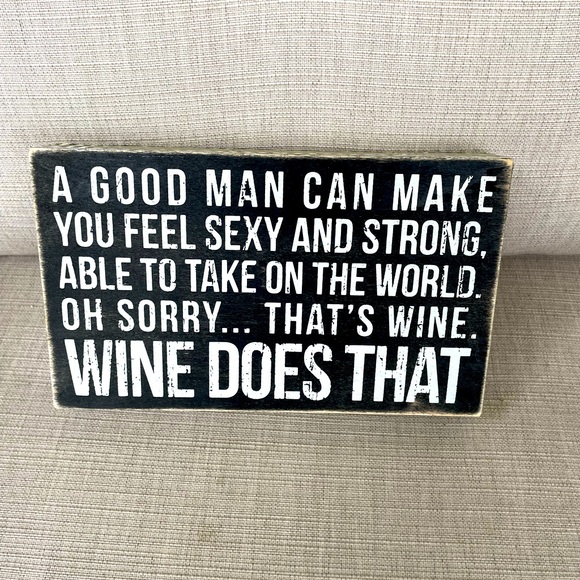 Funny Wine Sign by Primitives by Kathy - Picture 1 of 3